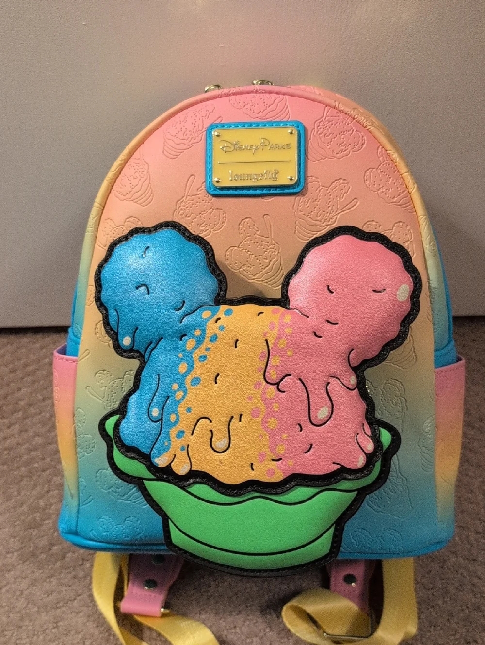 Loungefly Disney Parks Pastel Rainbow Shaved Ice Mickey Mini Backpack NWT